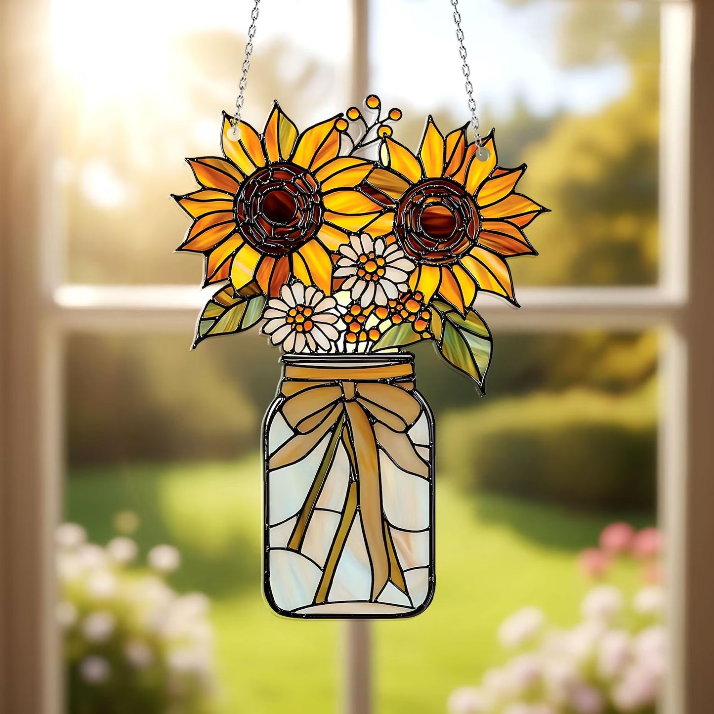 Beautiful Sunflower - Personalized Window Hanging Suncatcher Acrylic