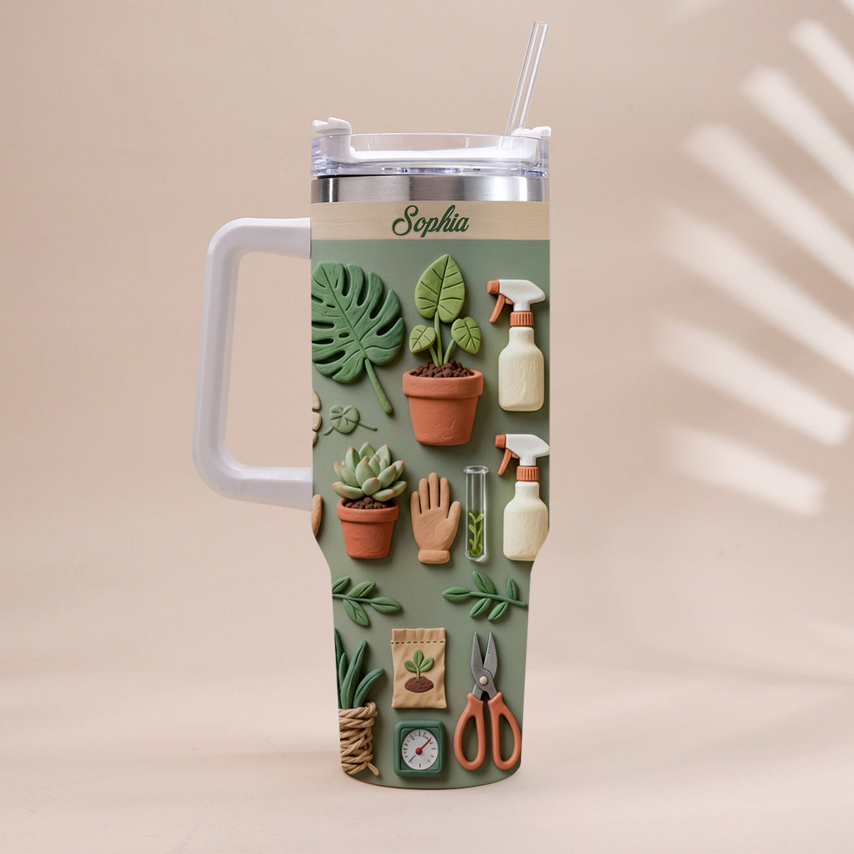 Plant Mom - Personalized Tumbler With Handle