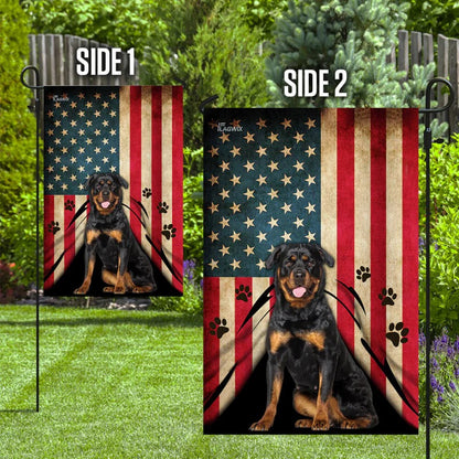 Rottweiler American Garden Flag, House Flag