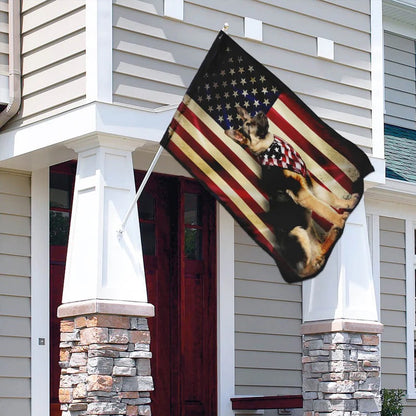German Shepherd American Garden Flag, House Flag