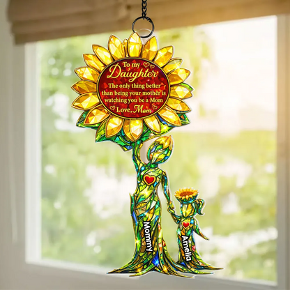 You Be a Mom Mother Daughter - Personalized Suncatcher - Hanging Decor - Heartfelt Mother's Day Gift for Daughter