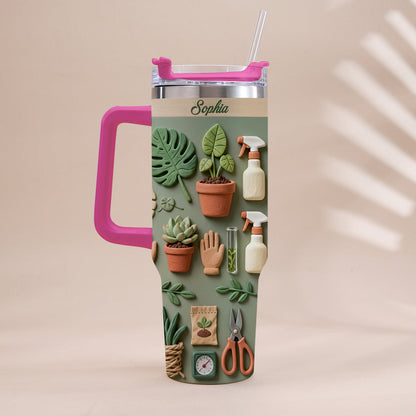 Plant Mom - Personalized Tumbler With Handle