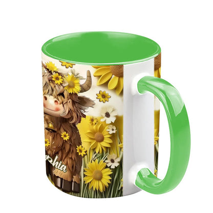 Cute Highland Cow - Personalized Accent Mug