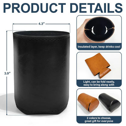 Funny Chicken F-Caw-F - Personalized Leather Can Cooler