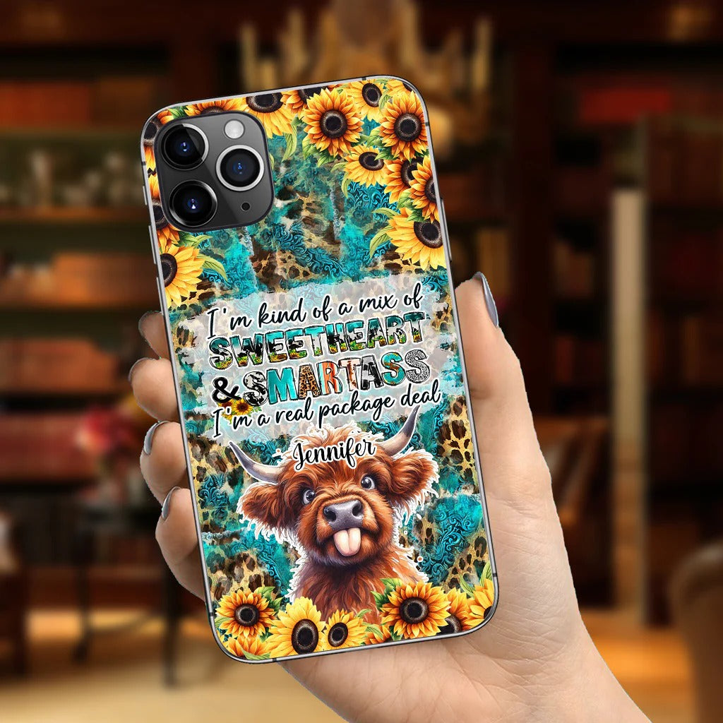 Sassy Highland Cow - Personalized Phone Case