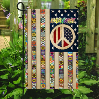 Hippie Imagine Garden Flag, House Flag