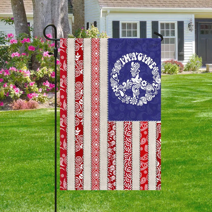 Hippie Peace Sign Imagine Garden Flag, House Flag