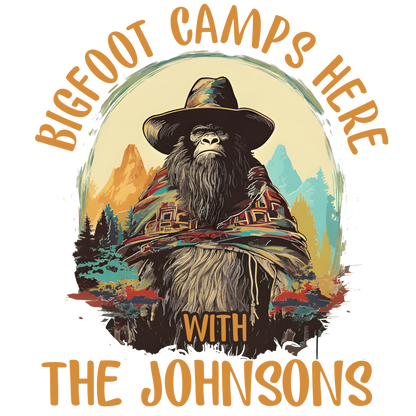 El Squatcho Bigfoot Camps Here - Personalized Family Name Decor Decal