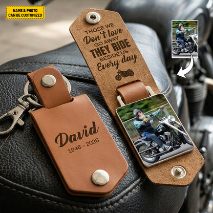 Personalized Biker Remembrance Keychain | "They Ride Beside Us" Gift