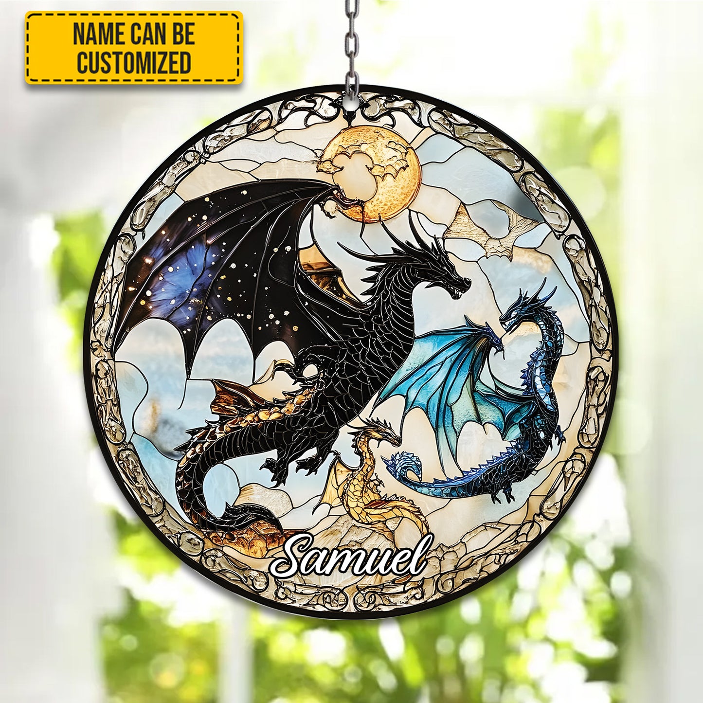 Dragon With Book - Personalized Acrylic Window