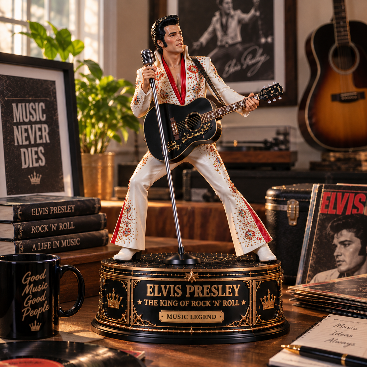 Elvis Presley The King of Rock ’N’ Roll – Collectible Acrylic Plaque Table Decor