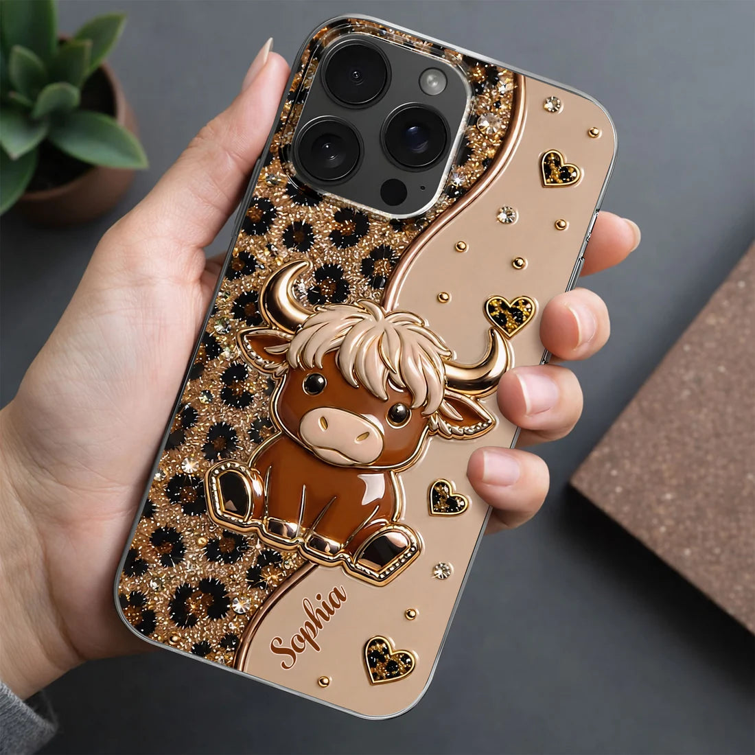 Personalized Cute Highland Cow Phone Case