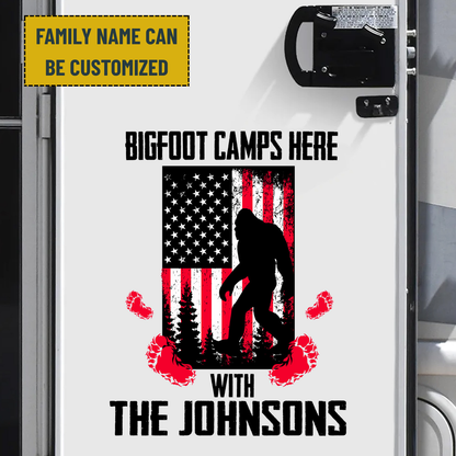 American Sasquatch Bigfoot - Personalized Family Name Decor Decal