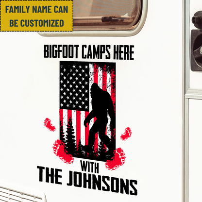 American Sasquatch Bigfoot - Personalized Family Name Decor Decal