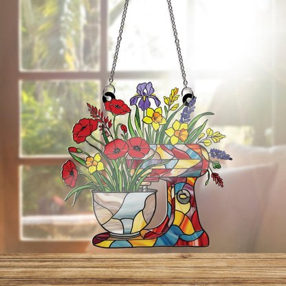 Floral Baker Acrylic Window  - Personalized Floral Baker Acrylic Window Hanging