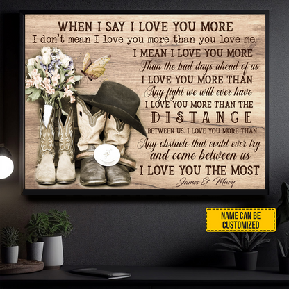 I Love You The Most Canvas, Poster, Wall Decor