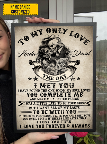 To My Only Love Canvas, Poster, Wall Decor
