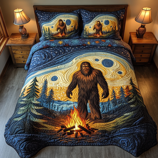 Forest Shadow Bigfoot Quilted Bedding Set