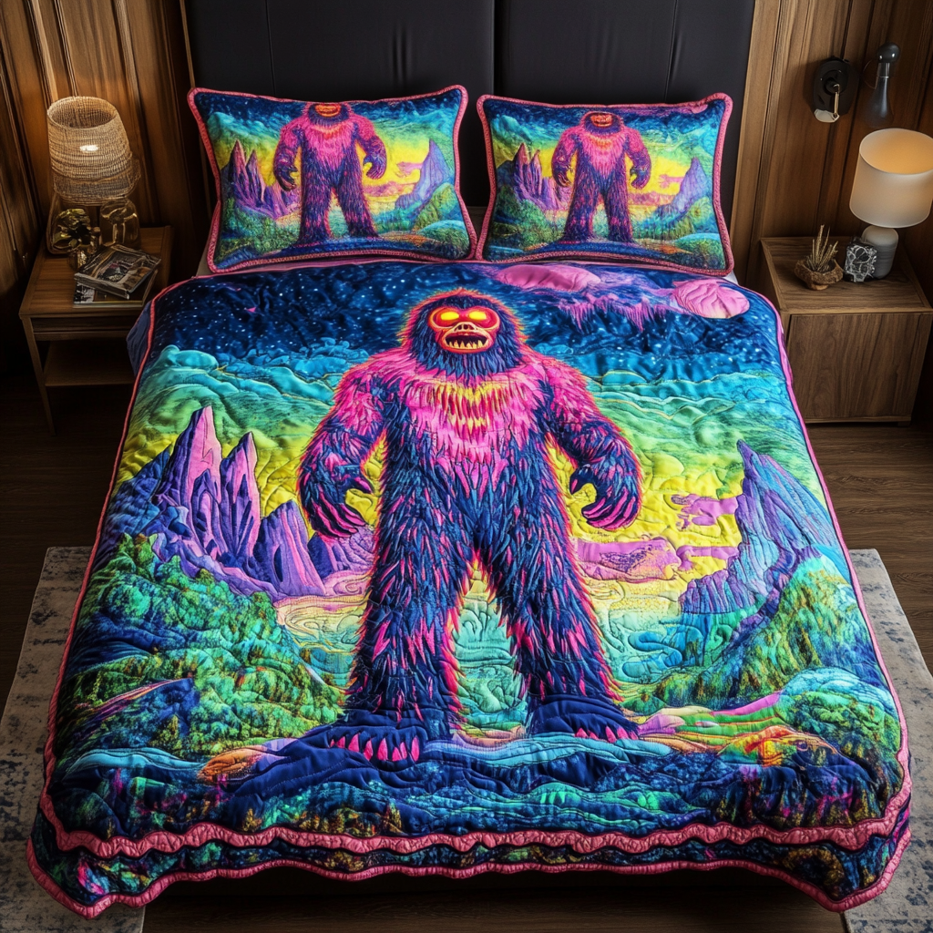 Forest Legend - Bigfoot Quilted Bedding Set
