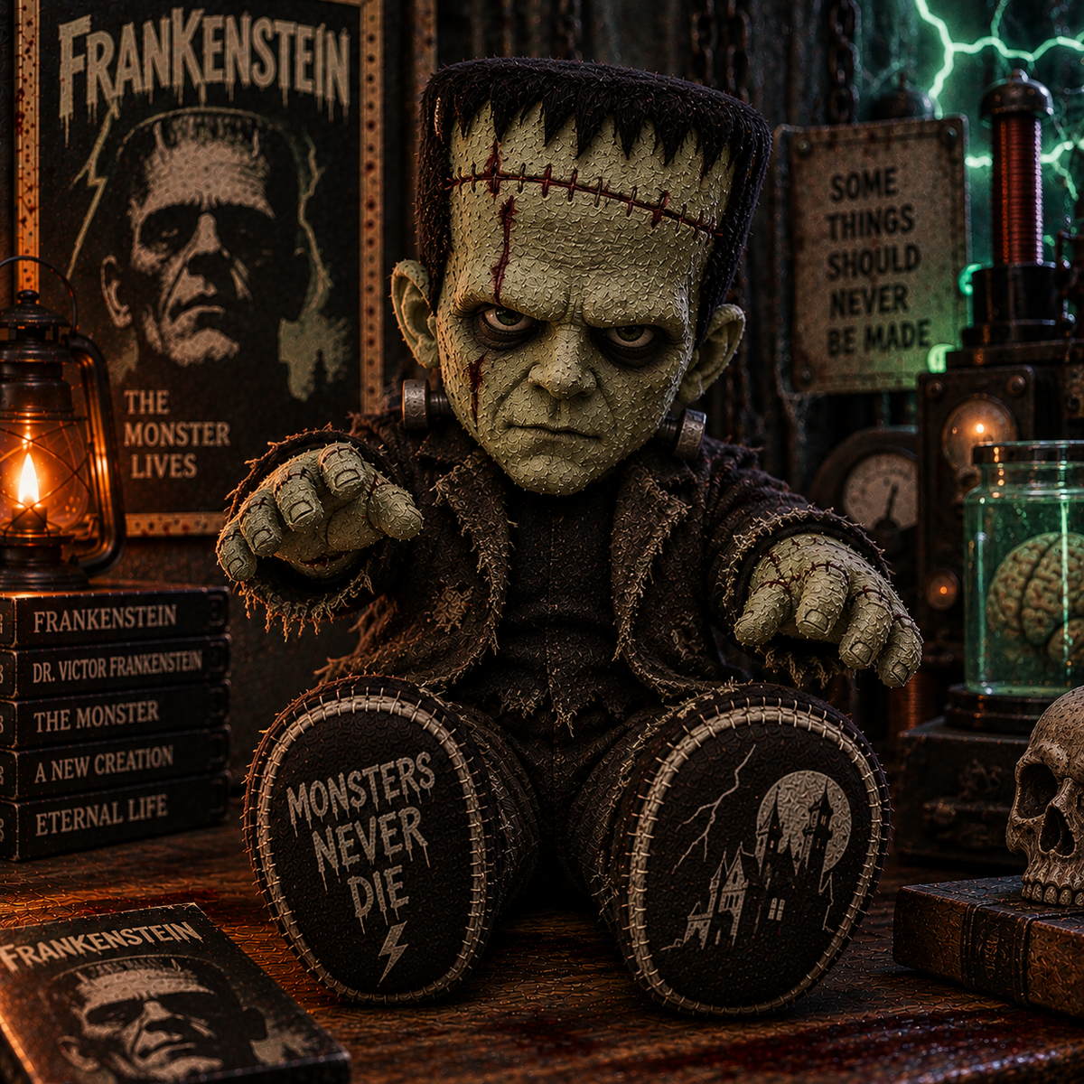 Frankenstein Monster Custom Shape Pillow – Creepy Halloween Collector Gift