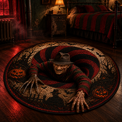 Freddy Krueger Elm Street Nightmare 3D Illusion Halloween Round Rug