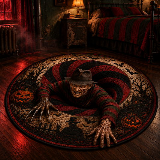Freddy Krueger Elm Street Nightmare 3D Illusion Halloween Round Rug