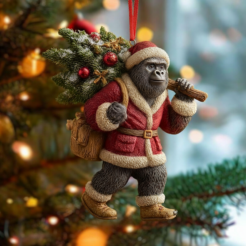 Santa Squatch – Funny Christmas Ornament