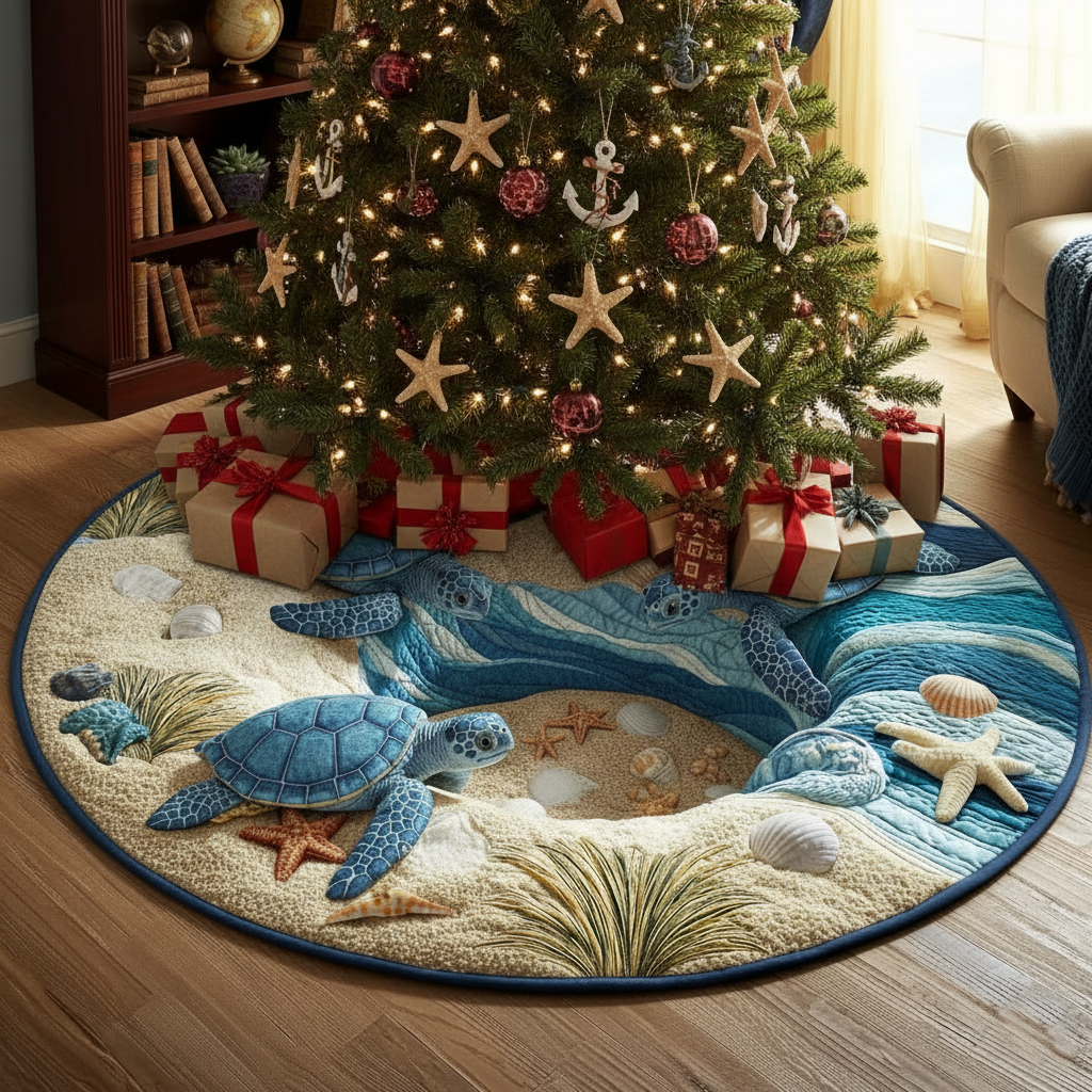 Sea Turtle Christmas Tree Skirt