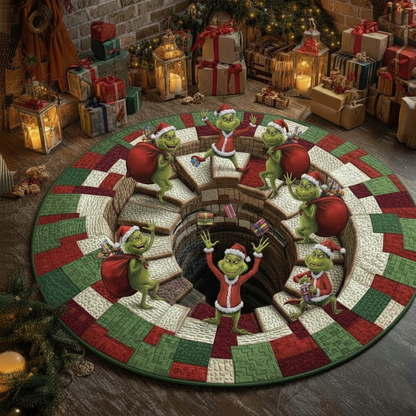 Little Green Rascals Quilted Round Mat