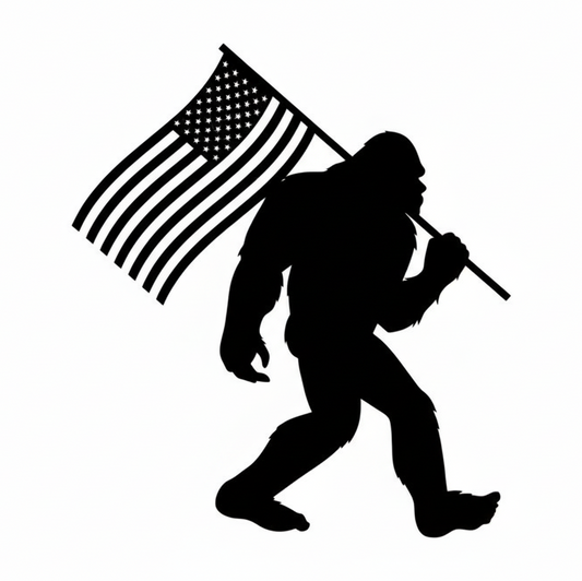 Bigfoot American Flag Sticker