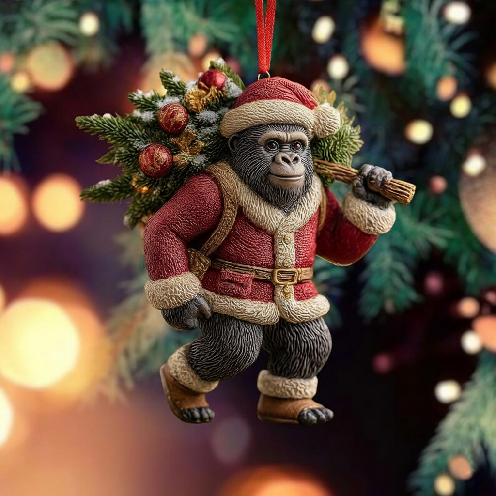 Santa Squatch – Funny Christmas Ornament