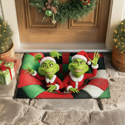 Merry Prank Couple Quilt Doormat