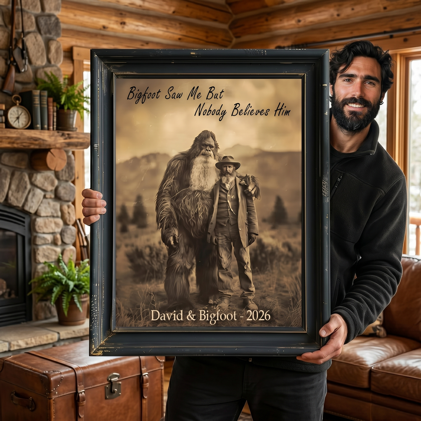 Bigfoot Saw Me But Nobody Believes Him - Personalized Poster Canvas