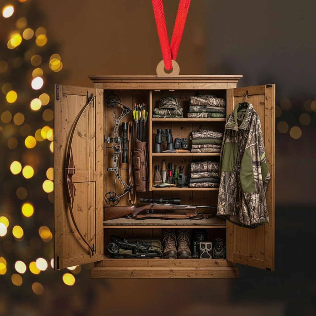 The Hunter’s Gear – Personalized Hunting Closet Ornament