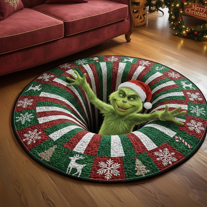 Green Monster’s Holiday Hole Quilted Round Mat
