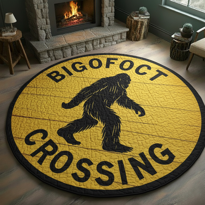 Bigfoot & Sasquatch Crossing Round Mat