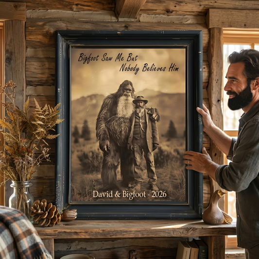Bigfoot Saw Me But Nobody Believes Him - Personalized Poster Canvas