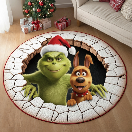 Merry Trouble Couple Quilt Round Mat