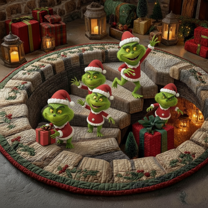 Little Green Rascals Quilted Round Mat