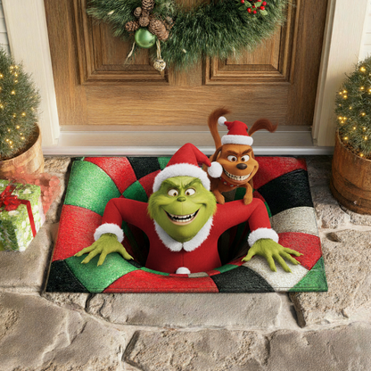 Merry Prank Couple Quilt Doormat