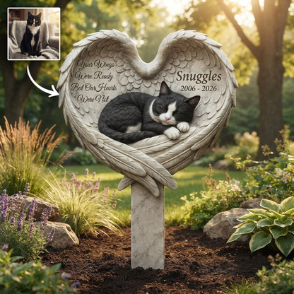 Your Wings Were Ready – Personalized Pet Memorial Angel Wings Acrylic Garden Plaque