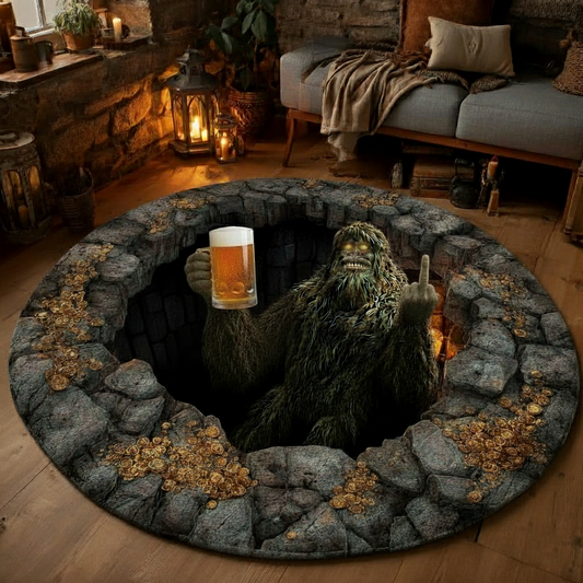 Bigfoot Beer Cave Round Mat