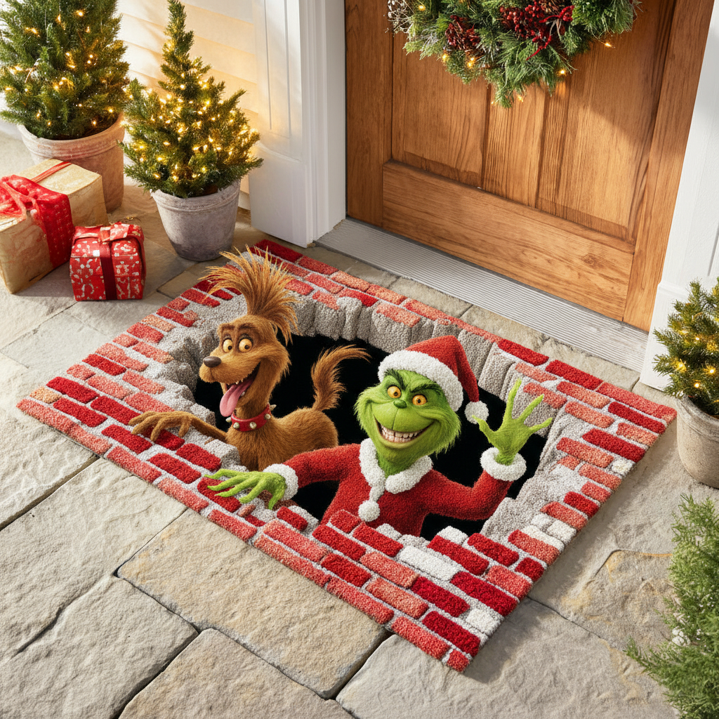 Funny Holiday Couple Quilt Doormat