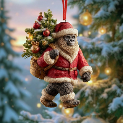 Santa Squatch – Funny Christmas Ornament
