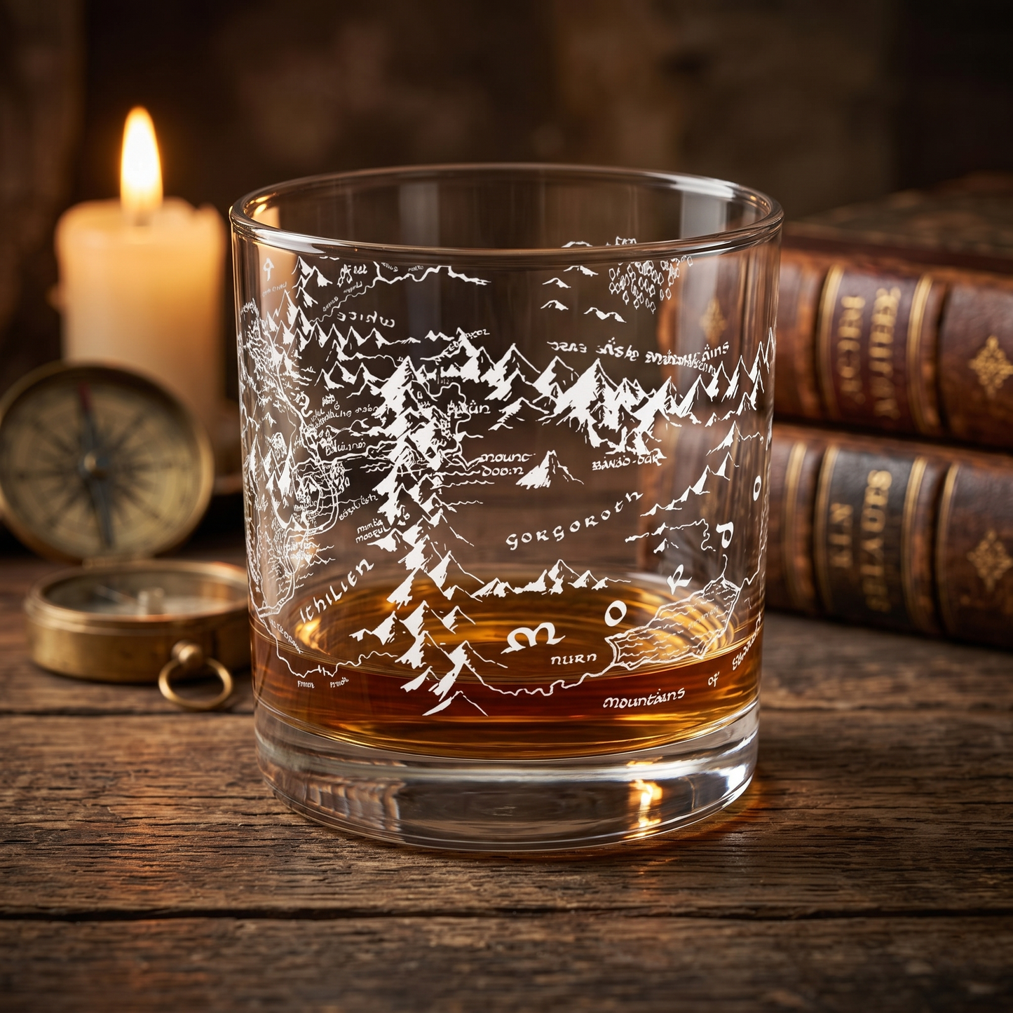 Fantasy Realm Map Whiskey Glass