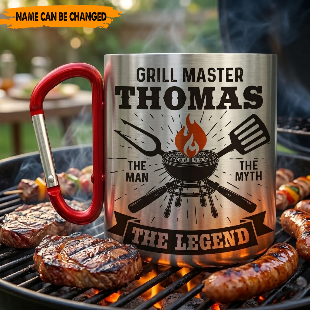 Grill Master – Personalized BBQ Carabiner Mug