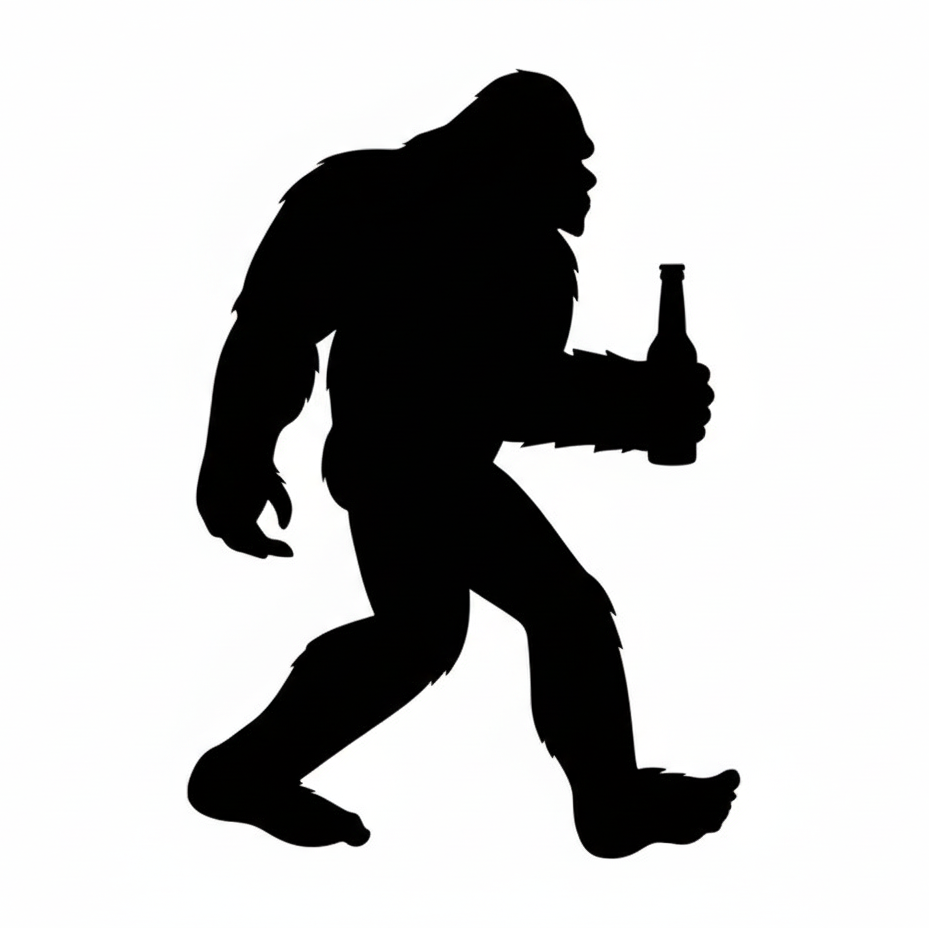 Bigfoot with Beer Bottle Sticker