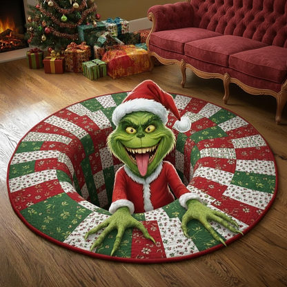 Green Mischief Quilted Round Mat