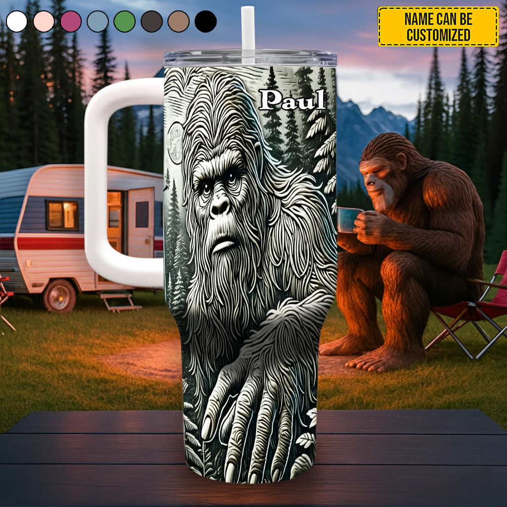 Morning Brew with Bigfoot – Personalized Bigfoot Tumbler 40oz