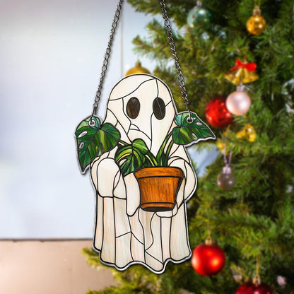 Cute Ghost Monstera Acrylic  - Personalized Acrylic Window